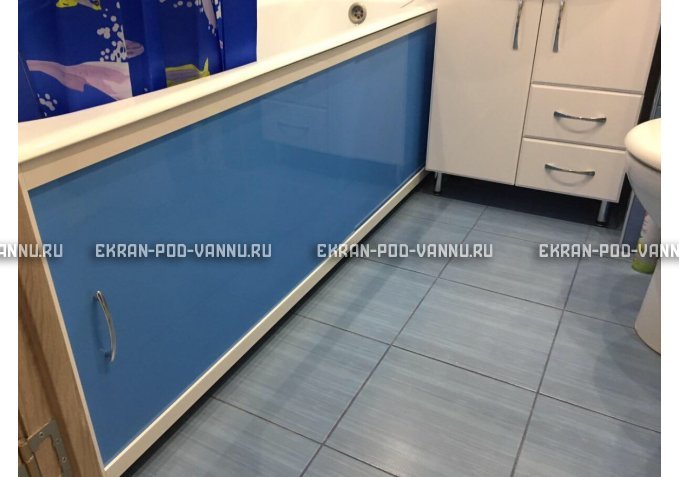 Раздвижной экран EUROPLEX Комфорт голубой – купить по цене 6750 руб. в интернет-магазине в городе Тюмень картинка 1