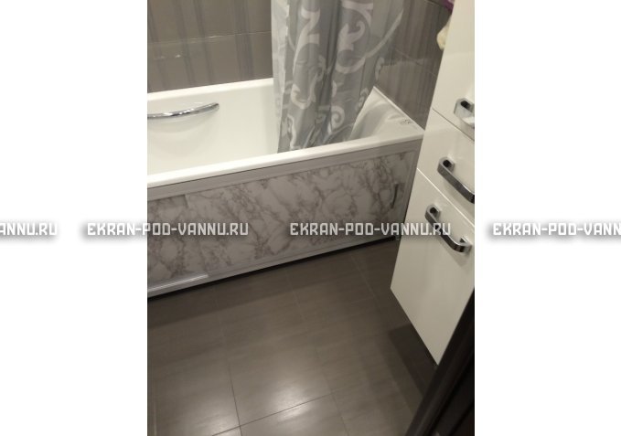 Раздвижной экран EUROPLEX Комфорт серый мрамор – купить по цене 6250 руб. в интернет-магазине в городе Тюмень картинка 3