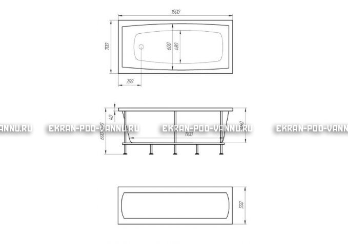 Акриловая ванна 1MarKa Melora 150x70 – купить по цене 12300 руб. в интернет-магазине в городе Тюмень картинка 4