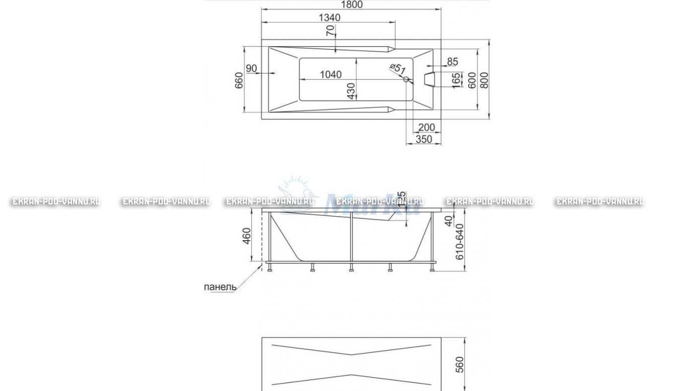 Акриловая ванна 1MarKa Raguza 180x80 – купить по цене 17854 руб. в интернет-магазине в городе Тюмень картинка 13