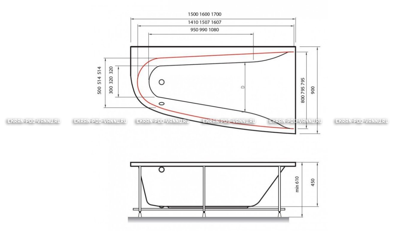 Акриловая ванна Vayer Boomerang 160x90 – купить по цене 52780 руб. в интернет-магазине в городе Тюмень картинка 10