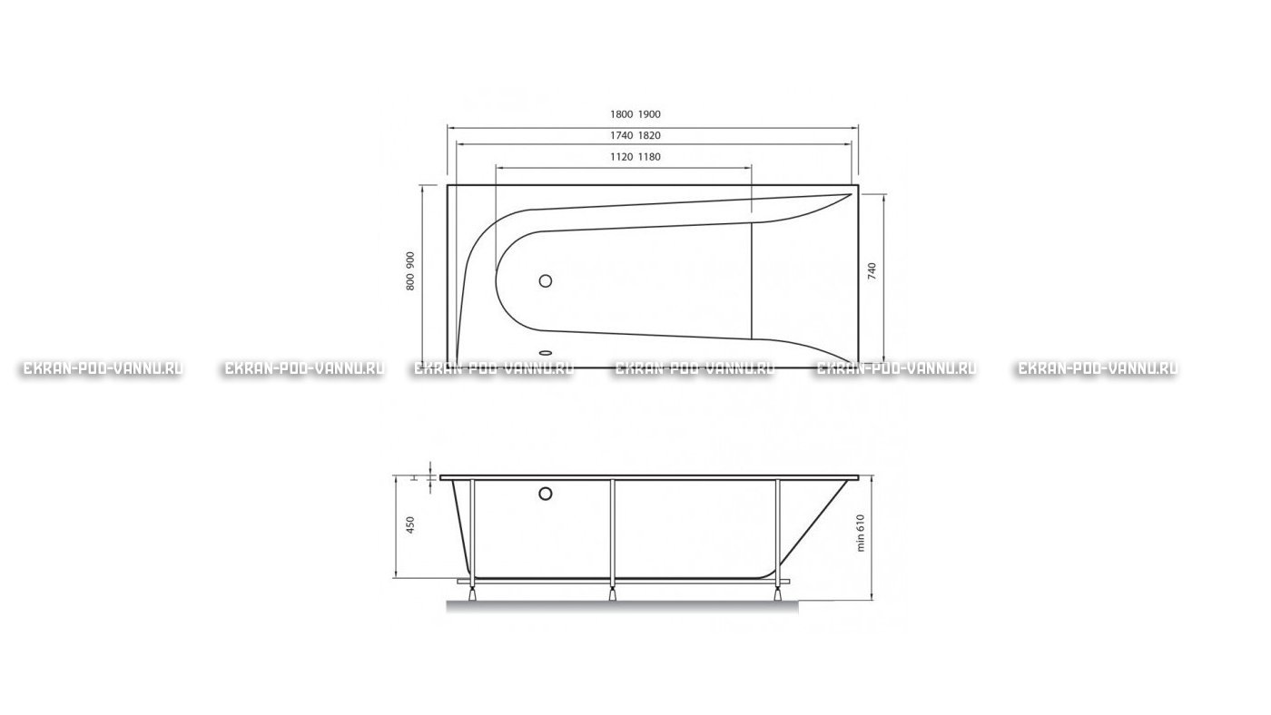 Акриловая ванна Vayer Boomerang 180x80 – купить по цене 43210 руб. в интернет-магазине в городе Тюмень картинка 15