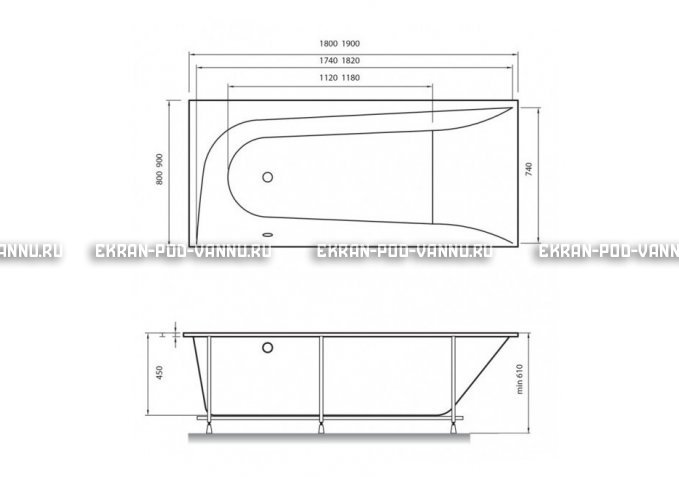 Акриловая ванна Vayer Boomerang 180x80 – купить по цене 43210 руб. в интернет-магазине в городе Тюмень картинка 4