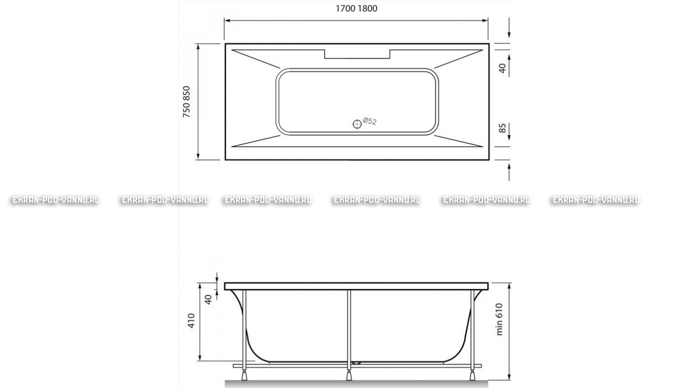 Акриловая ванна Vayer Casoli 180x80 – купить по цене 23580 руб. в интернет-магазине в городе Тюмень картинка 16